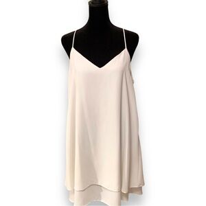 Embrace Los Angeles Cream Layered Sleeveless Skinny Straps Racerback Mini Dress